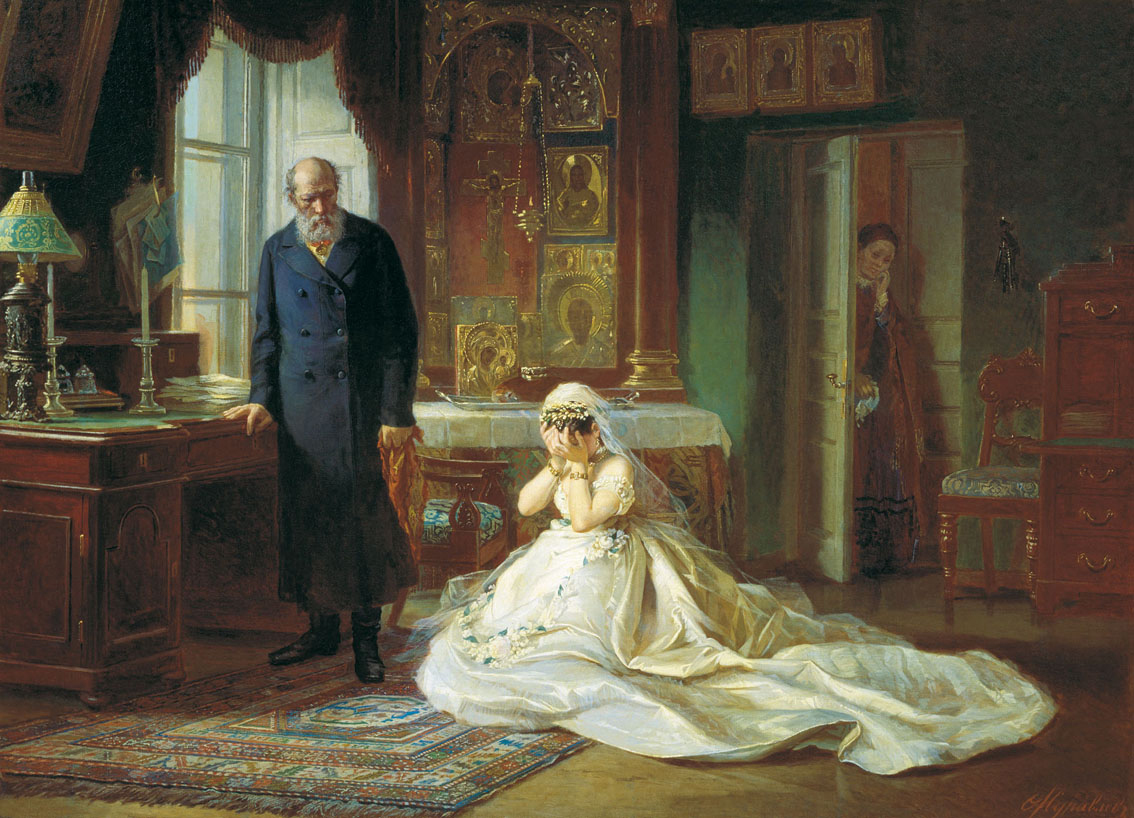 «Перед венцом». Картина художника Фирса Журавлева. 1874 г.